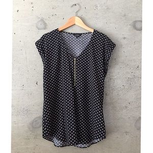 Express short sleeve polka dot top